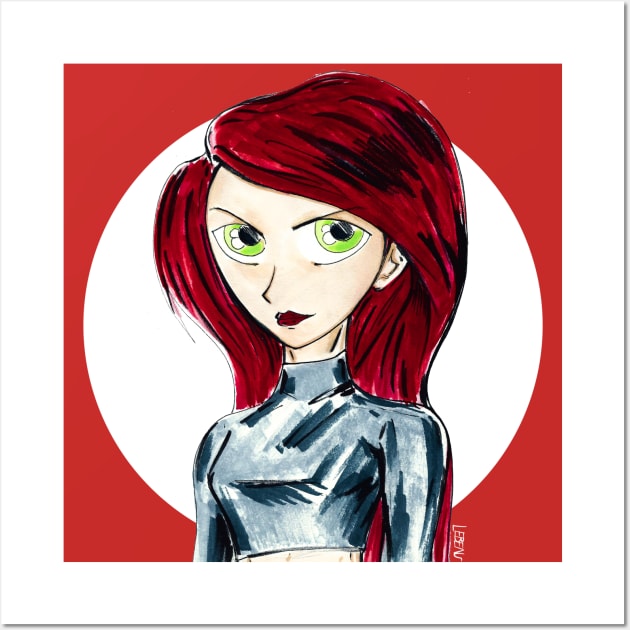 kim the red head spy Wall Art by jorge_lebeau